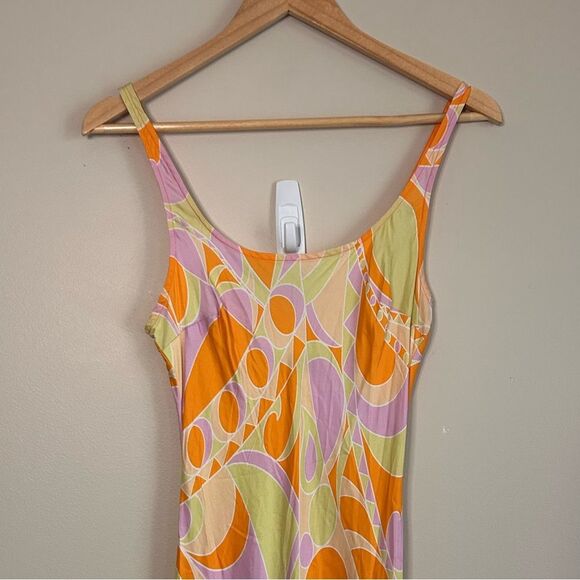 Delfi Collective Donna Multicolor Psychedelic Slip Dress Maxi Size Small - Picture 5 of 9